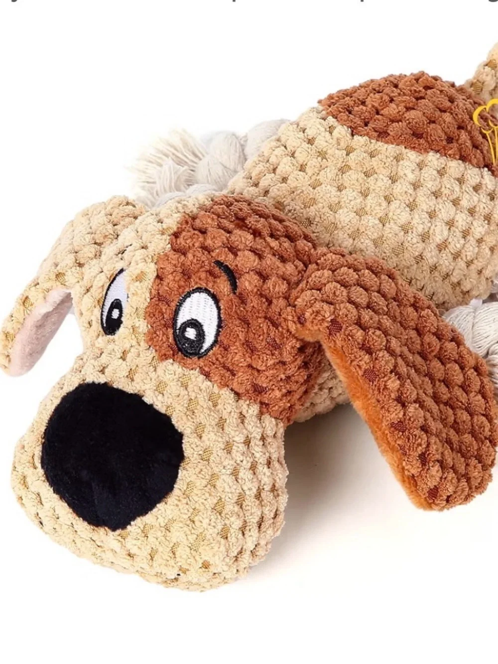 Kong Plush Dog Toy in Brown & Cream with Black Nose